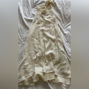 White high neck flowy dress